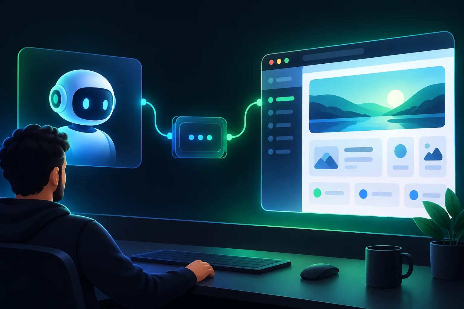 AI Agent 通过 MCP 调用浏览器工具并查看网页结构的示意图