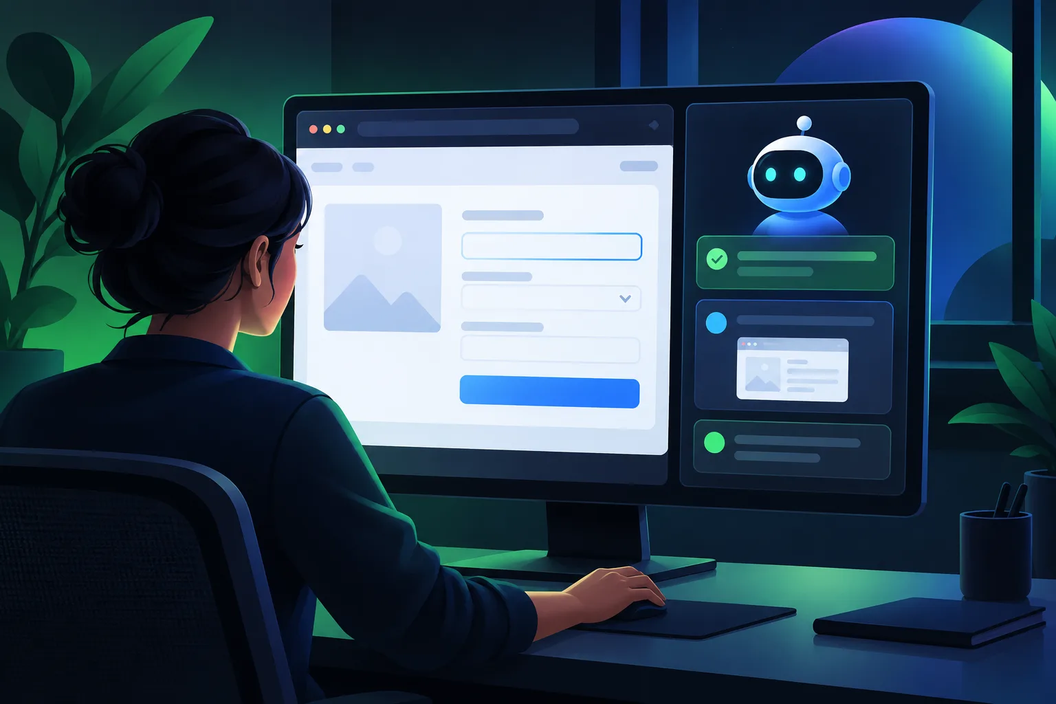 测试人员在隔离环境中观察 AI 操作测试网页的过程